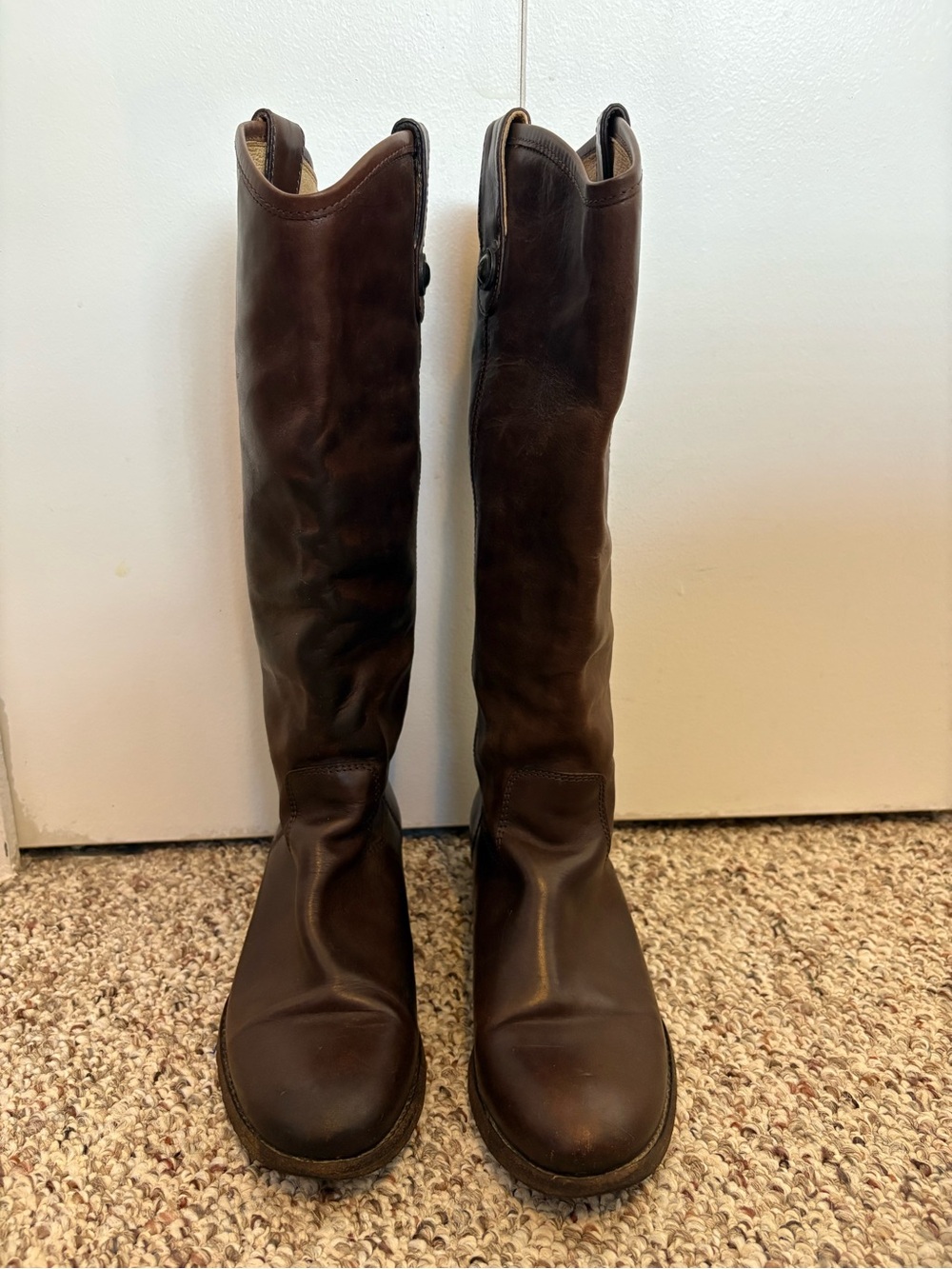 Frye Tall Riding Leather Boots - Dark Brown